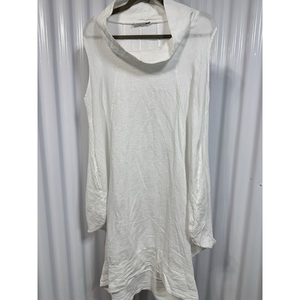 Liabella Linen Pocketed Smock Dress In Ivory Women’s Medium